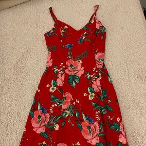 Floral Maxi Dress with Slit, Size Small